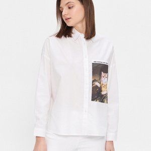 NWT Oversize Printed Shirt Funny for Cat Lovers